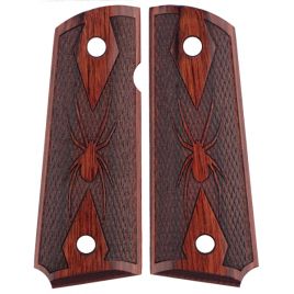 1911 OFFICERS GRIP ROSEWOOD LAM DOUBLE DIA SPIDER