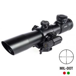 4X32 COMPACT SCOPE WITH LASER AND QD MOUNT ILLUMIN