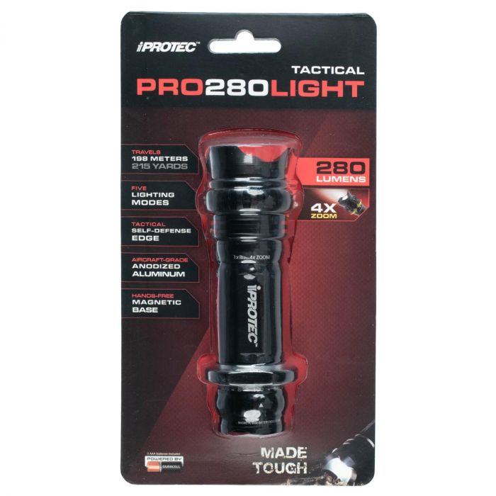IPROTEC PRO 280 LUMEN 4X ZOOM LED FLASHLIGHT