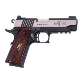 BROWNING 1911 380ACP BK LABEL MED COMPACT NS RAIL