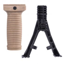 AR15 VERTICAL GRIP TAN 4IN WITH BIPOD